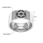 Wedding Bands Ranzwal 8mm Stainless Steel Star of David Rings for Men Women Titanium Steel Ring Jewelry US SIZE 7~13|Wedding Bands| Ancient Treasures Ancientreasures Viking Odin Thor Mjolnir Celtic Ancient Egypt Norse Norse Mythology