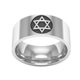 Wedding Bands Ranzwal 8mm Stainless Steel Star of David Rings for Men Women Titanium Steel Ring Jewelry US SIZE 7~13|Wedding Bands| Ancient Treasures Ancientreasures Viking Odin Thor Mjolnir Celtic Ancient Egypt Norse Norse Mythology