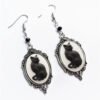 Vintage Gothic Black Cat Cameo Earrings For Women Witch Alternative Jewelry Accessories Gift