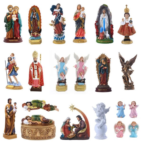 Jesus Statues/ Virgin Mary Figurine Sculpture Christian Wedding Gift Xmas Desktop Display Decors Renaissance Collection Gifts