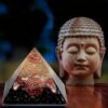 Crystal Orgone Pyramid – Orgonite Energy Generator with Copper-Wrapped Quartz and Shungite Crystals for Positive Energy
