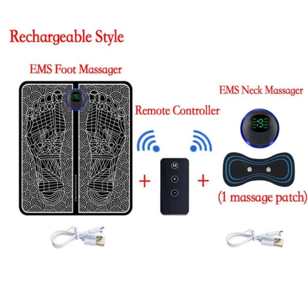 Smart Electric Foot Massager Pad Foldable EMS Muscle Stimulation Massage Mat Improve Blood Circulation Relief Pain Relax Feet