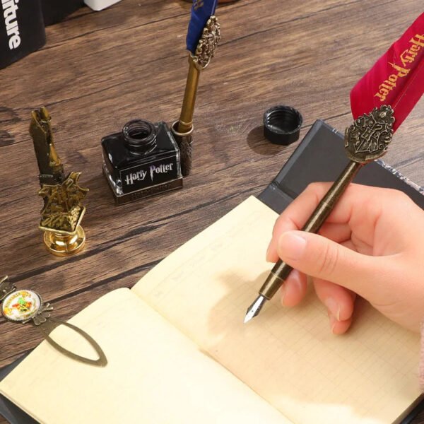 Magic Schools Wax Seal Stamp Set European British Feather Fountain Pen Wax Pellets Children's Day Gift Stamps for Scrapbooking