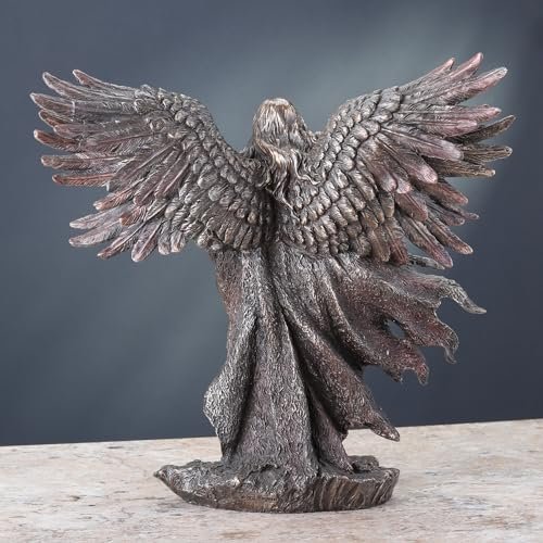 Unicorn Studio WU75976A4 Guardian Angel Statue in 6 Winged with Sword and Serpent, 11-inch Cold Cast Bronze