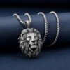 Vintage Metal Tin Lion Head Pendant Necklaces Men's Hip Hop Punk Animal Tiger Bear Wolf High End Couple Sweater Chain Jewelry