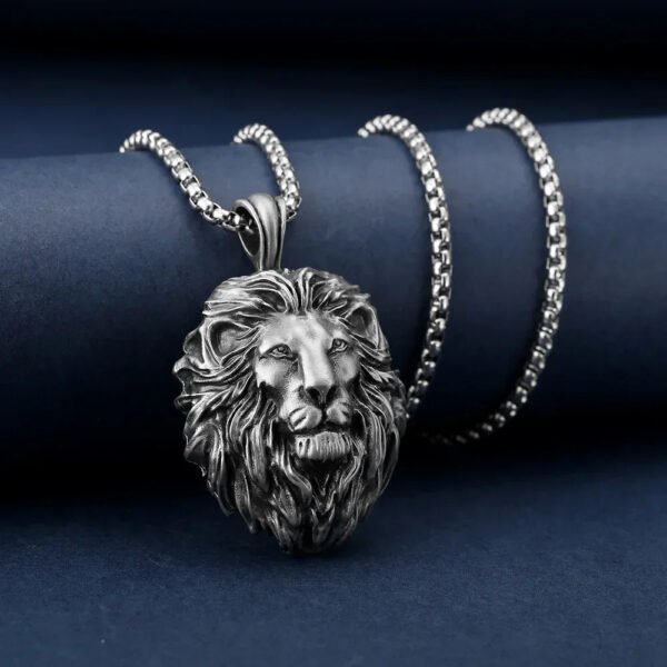 Vintage Metal Tin Lion Head Pendant Necklaces Men's Hip Hop Punk Animal Tiger Bear Wolf High End Couple Sweater Chain Jewelry