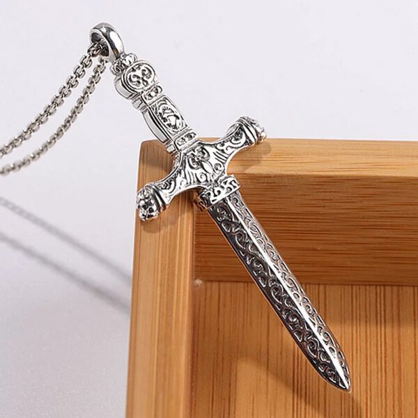 Real S925 Sterling Silver Pendants for Men Women New Fashion Eternal Vine Pattern Cross Sword Pure Argentum Amulet Jewelry Gifts
