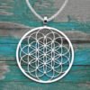 Seed Of Life Necklace Geometric Pendant Sacred Geometry Flower of life necklaces & pendants With 60 cm box chain for women