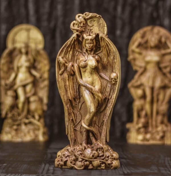 Wooden Lilith Statue - A Sacred Channel to Inner Strength