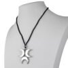Crescent Triple Moon Necklace Goddess Pendant Lunar Pagan Wiccan Jewelry