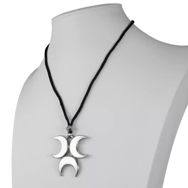 Crescent Triple Moon Necklace Goddess Pendant Lunar Pagan Wiccan Jewelry