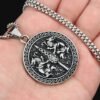 Retro Nordic Viking Celtic Knot Pendant Chain Trendy Stainless Steel Necklace Amulet