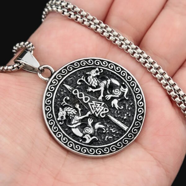 Retro Nordic Viking Celtic Knot Pendant Chain Trendy Stainless Steel Necklace Amulet