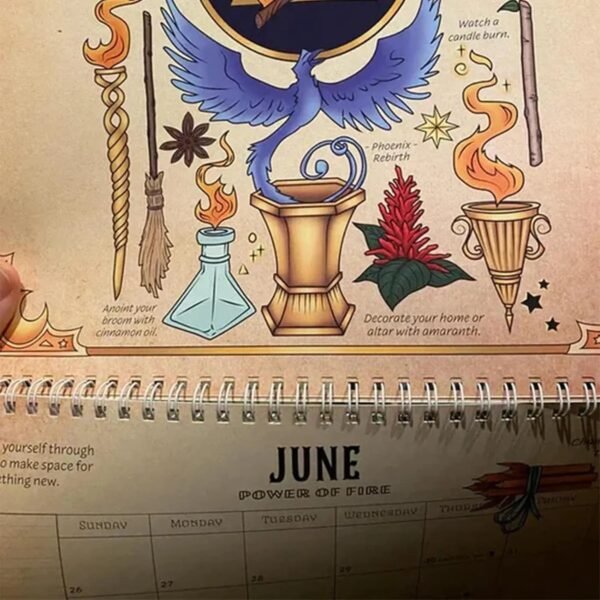 Calendar for a Magical 2024 Wall Calendar Creative Animals Witch Calendar New Year Monthly Planner Art for Wall Decoration