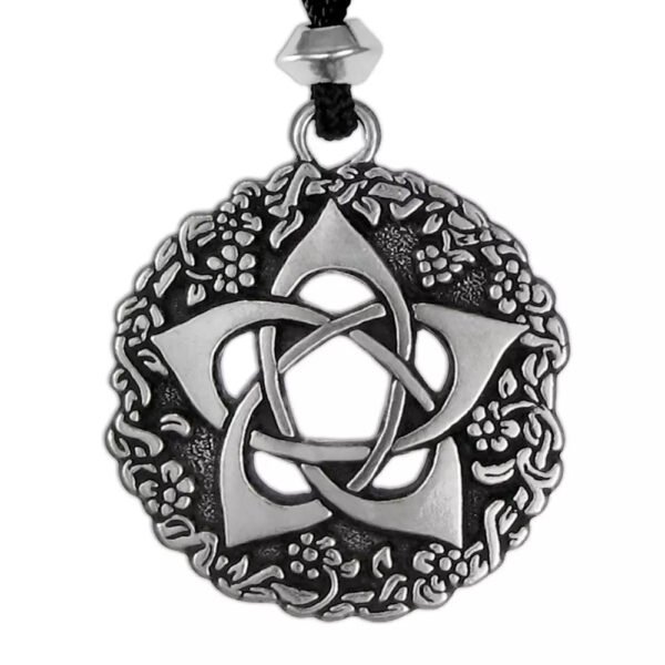 Pewter Pentacle of the Goddess Pendant Pentagram Necklace Wicca Witch Talisman