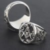 Freemason Skull And Bones Signet Masonic Hand Engraving Sterling Silver Ring