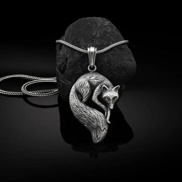 Punk Men's Wolf Head Lion Bear Fox Pure Tin Pendant Necklace Hip Hop Retro Animal Collar Chain Birthday Party Jewelry Gift