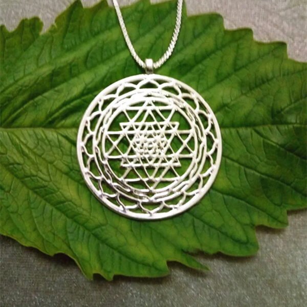 Sri Yantra pendant Silver plated necklaces & pendants for women