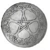 Pewter Tree Pentacle Paten Altar Tile Disk Dryad Design Wiccan Ritual Supplies