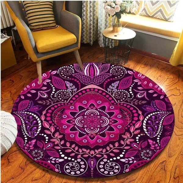 Round Carpet Mandala Living Room Rugs Room Decor Bedroom Floor Area Rug Doormat Decor Chair Mat Floral Carpets