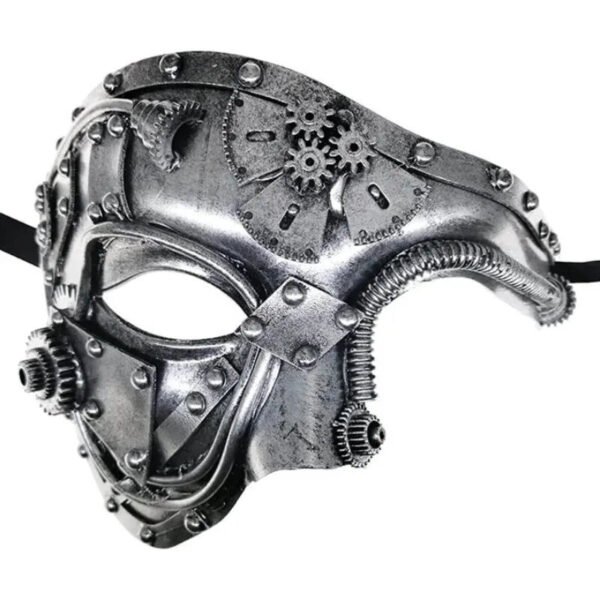 Steampunk Masquerade Ghost Cosplay Mask Mechanical Equipment Half Face Halloween costume Christmas party accessories Adult Gift
