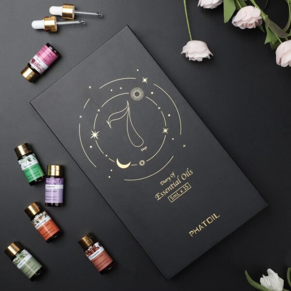 Essential Bliss: 15-Piece Natural Plant Aroma Essential Oil Diffuser Gift Set - Eucalyptus, Vanilla, Mint, Lavender, Rose, Tea Tree, and More!