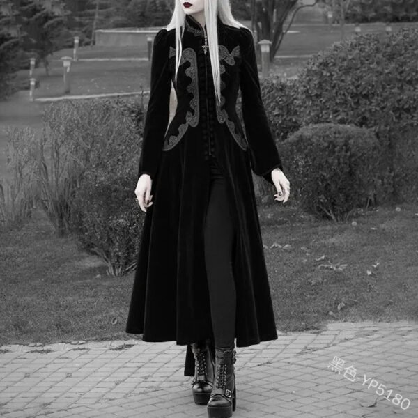 Renaissance Victorian Woman Jacket Medieval Steampunk Lace Coat Vintage Gothic Tuxedo Long Coat Halloween Costumes for Women