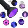 UV Ultraviolet Light 100 LED Flashlight Blacklight 395Nm Inspection Lamp Torch