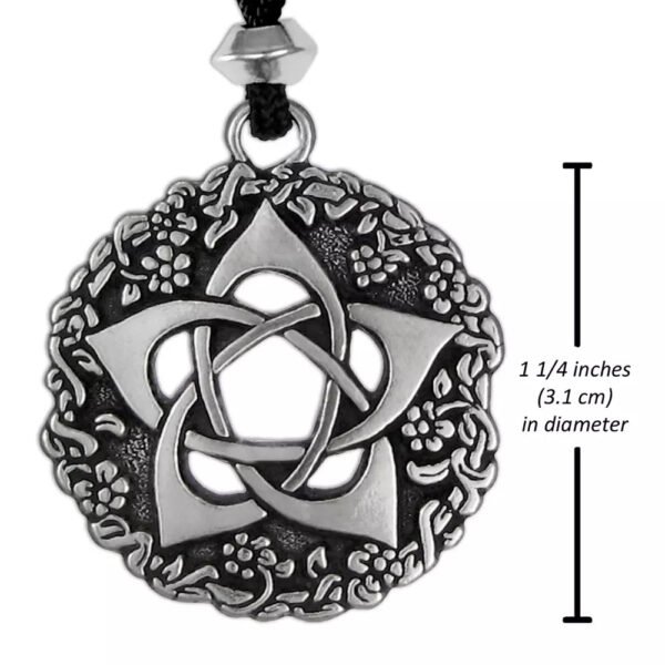 Pewter Pentacle of the Goddess Pendant Pentagram Necklace Wicca Witch Talisman