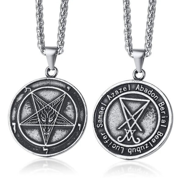 Sigil of Lucifer David Star Pendants Stainless Steel Pagan Occult Male Jewelry