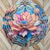 Pink Flower 3D Sublimation Wind Spinner | Hanging Wind Spinner | Yard Decoration | Garden Decoration | Outdoor Decoration