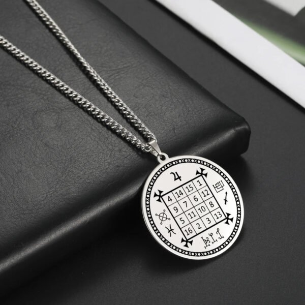 Dawapara Religious Solomon Necklace Magic Square Talisman Pendants Protection Wealth Amulet Stainless Steel Jewelry