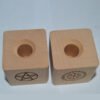 1 pair Wood Altar candle holders Pentacle wooden Candlestick with Viking compass runes ritual light holders witchcraft supplies Tarot &Divination