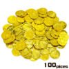 100pcs Hanukkah Gold Coin Plastic Chip Pirate Props Toys Crafts Jewish Menorah David Star
