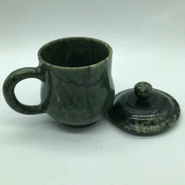 Natural Tibetan Jade Medicine King Stone Tea Cup Serpentine Jade Active Magnetic Health Care Jewelry Natural Jade Color Random