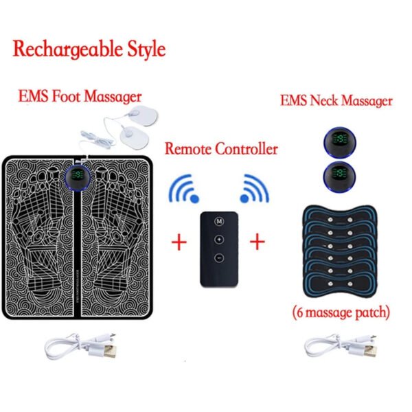 Smart Electric Foot Massager Pad Foldable EMS Muscle Stimulation Massage Mat Improve Blood Circulation Relief Pain Relax Feet