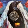 Witchcraft accessories moon phase crow necklace full moon half moon crescent moon viking jewelry pendant