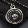 skull necklace, antique Memento Mori, Es fui sum eris, I used to be you, Witch jewelry Gothic Pagan Wiccacraft accessories