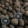 skull necklace, antique Memento Mori, Es fui sum eris, I used to be you, Witch jewelry Gothic Pagan Wiccacraft accessories