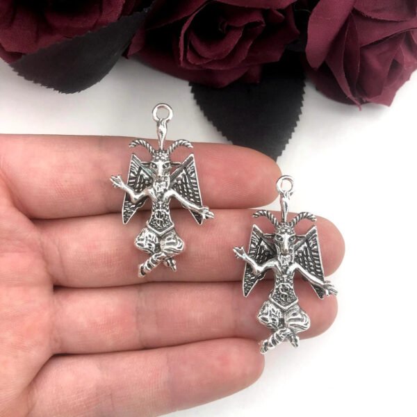 Pagan Jewelry Set:Enchanting Baphomet Sigil  Satanic Goat Head Necklace Witch Jewerly