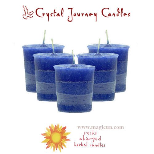 Magic Candle~Set of 5 "Creativity" Herbal Magic Reiki Charged Essential Oils Votive Candles