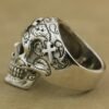 Vintage High Detail Gothic Skull Cross Ring Gothic Mens Punk Biker Ring