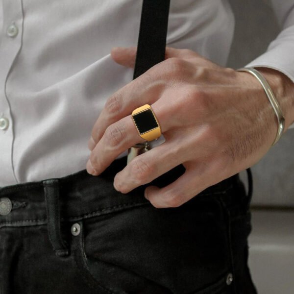 Modern Gents Ring, Nobility Dignified Signet Ring for Men, Stainless Steel Stylishly Rings, Funky Cool Urban Jewelry For Man