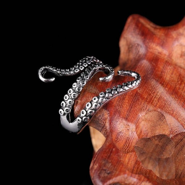 Gothic Ring Titanium Steel Gothic Deep Sea Squid Octopus Ring