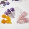 12-15cm Rose Quartz Amethyst Rose Carvings Natural Beautiful Healing Crystal Roses For Wedding Gift Wr - Stones