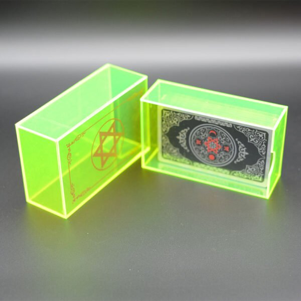 12 * 7cm Gold Foil Tarot Brand Fluorescent Green Crystal Box Set Board Game Waterproof and Wear-resistant High-end Astrology