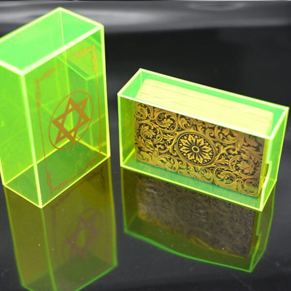 12 * 7cm Gold Foil Tarot Brand Fluorescent Green Crystal Box Set Board Game Waterproof and Wear-resistant High-end Astrology