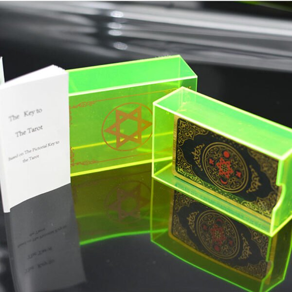 12 * 7cm Gold Foil Tarot Brand Fluorescent Green Crystal Box Set Board Game Waterproof and Wear-resistant High-end Astrology