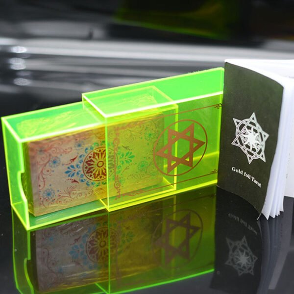 12 * 7cm Gold Foil Tarot Brand Fluorescent Green Crystal Box Set Board Game Waterproof and Wear-resistant High-end Astrology