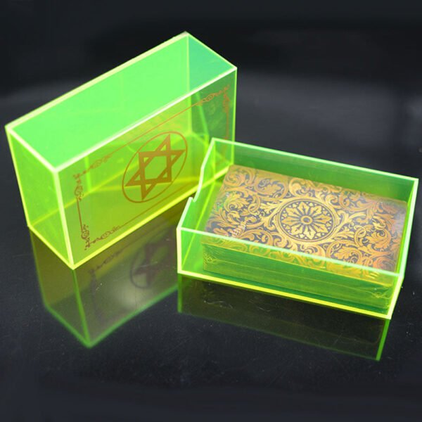 12 * 7cm Gold Foil Tarot Brand Fluorescent Green Crystal Box Set Board Game Waterproof and Wear-resistant High-end Astrology